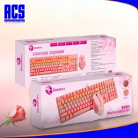 [COMBO CHUỘT PHÍM MỚI]- Bộ Phím Chuột Cơ Bosston EK9350 Màu Hồng (Pink)- BẢO HÀNH 12 THÁNG