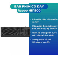 Combo Chuột Rapoo N110 Silent + Bàn phím Rapoo có dây NK1900