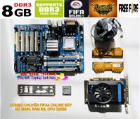 COMBO CHUYÊN FIFA4 ONLINE Bo mạch chủ GIGA P43 RAM 8GB CPU Q 9550 VGA RỜI 1G DDR5 Nguyên zin TẶNG QUẠT CÁP SATA FE CHẮN ĐẦY ĐỦ Chiến Game LIÊN MINH FIFA4 ONLINE FREE FIRE ĐỘT KÍCH