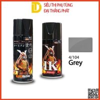 Combo Cơ bản sơn Samurai, sơn xịt xe máy 4/104 MÀU XÁM (Lót UCh210, Nền 102, Màu 4/104, Phủ K1K)