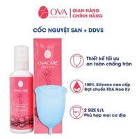 Combo Cốc nguyệt san OvaCup, dung dịch vệ sinh cốc OvaCare, cách sử dụng đơn giản, silicone y tế mềm