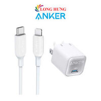 Combo cốc sạc Anker 30W 1Type-C PiQ 3.0 PD  cáp dành cho iP 0.9m A2147J11A8832H11A2147J21A8832H21 - Hàng chính hãng - Trắng