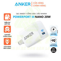 Combo - Cốc sạc ANKER PowerPort III A2633 Nano / (PD & QC 3.0) - A2633 Anker 20w Bảo hành12 tháng