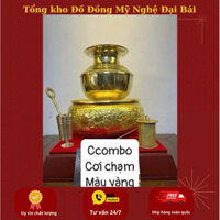 combo cơi trầu , ống nhổ, ống vôi , cối giã trầu bằng đồng và màu giả cổ