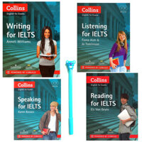 Combo Collins English For Exams  Reading, Writing, Listening, Speaking For IELTS Kèm file Mp3  Tặng Kèm Bút