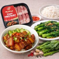 Combo cơm nhà: Thịt heo kho tiêu & Cải làn (cải ngồng) xào tỏi