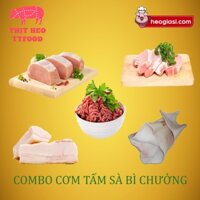 Combo Cơm Tấm - Sà Bì Chưởng - Thịt heo nóng ( 1kg Cốt Lết + 1 Kg thịt xay + 500Gr Mỡ + 500Gr Nạc Đùi + 500Gr Da heo)