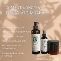 Combo Combo gội xả, xịt tóc chiết xuất bồ kết, nha đam, xịt mọc tóc, giảm gàu, rụng, nấm - Tiệm Chạp Phô 1992