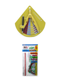 Combo Compa Chữ Y Thiên Long TL-C01 + Bộ Thước Kẻ Hình Học Eke Đa Dạng WinQ (Bộ 5 Thước)