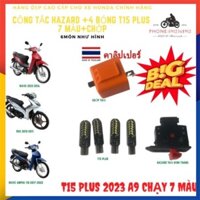 Combo công tắc hazard cục nháy kèm 4 xi nhan T15 Plus 2024 cho xe wave 100, 110, 50