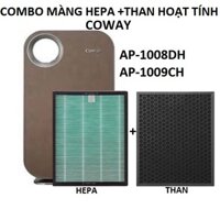 COMBO Coway AP-1008DH AP-1009 CH (MÀNG LỌC HEPA + THAN HOẠT TÍNH )