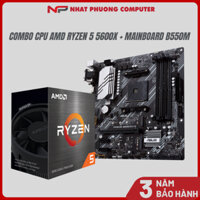 Combo CPU AMD Ryzen 5 5600X Box Chính Hãng + Mainboard B450M B550M