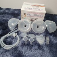 combo cup hút sữa rảnh tay Freemie và đệm lòng phễu
