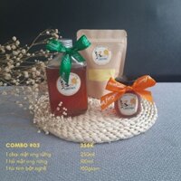 [COMBO ĐẶC BIỆT] Set quà tặng chai 250ml + hủ 100ml mật ong rừng + 100g tinh bột nghệ vàng