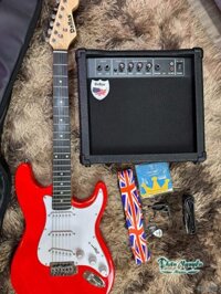 Combo Đàn Guitar điện 3 mobin Dallas DL-S1 Màu Đỏ Tươi + Ampifier DL-15A Giá Rẻ Chất Lượng