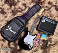 Combo Đàn Guitar điện 3 mobin Dallas DL-S1 Màu Đen Bóng + Ampifier DL-15A Dành Cho Người Mới Tập Chơi