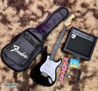 Combo Đàn Guitar điện 3 mobin Dallas DL-S1 Màu Đen Bóng + Ampifier DL-15A Dành Cho Người Mới Tập Chơi