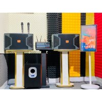 Combo dàn karaoke gia đình cực hay Mixer F9pro tặng kèm hai mic sup điện màn hình MHy33 Cặp loa 3 tấc KS 312 chính hãng