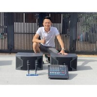 Combo dàn karaoke gia đình 2024 siêu hay loa KS310 kèm mixer liền công suất F9 có sẵn 2 micro tặng kèm 10m dây loa