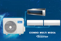 Combo dàn nóng điều hòa Multi Midea M3OE-27HFN1-Q 27000BTU 2 chiều Inverter kết nối với 2 dàn lạnh treo tường (9000BTU + 12000BTU) và Âm trần nối ống gió 18000BTU