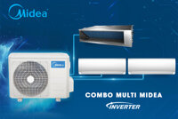 Combo dàn nóng điều hòa Multi Midea M3OE-27HFN1-Q 27000BTU 2 chiều Inverter kết nối với 2 dàn lạnh treo tường (9000BTU + 12000BTU) và Âm trần nối ống gió 18000BTU