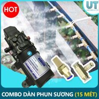 COMBO dàn phun sương 15 Mét - 16 Đầu Phun - Máy bơm áp lực