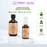 [Combo Dành cho Tóc Và Da Đầu Gàu Nấm] Nước Gội Thảo Dược Mandala 300ml, Tinh Dầu Thảo Mộc Dạng Xịt 30ml