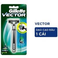 Combo Dao Cạo Gillette Vector 1UP, lưỡi cạo râu 2s Vector và bọt cạo râu Gillette 175g an toàn, hạn chế tổn thương