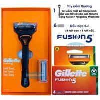 Combo dao cạo râu 5 lưỡi Gillette Fusion5 (1 tay cầm và 6 đầu cạo 5+1)