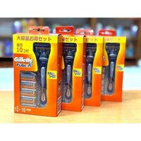 COMBO dao cạo râu kèm 10 lưỡi thay thế  Gillette Fusion 5+1 Nhật Bản