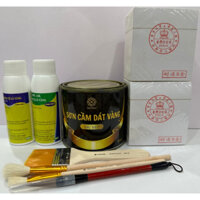 Combo dát vàng Sơn Cầm gồm 1000 lá vàng B giòn Đài Đế Vương - Dát vàng đồ thờ cúng tam sự, ngũ sự, bàn thờ, án gian, sập