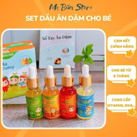Combo dầu ăn dặm Hakukid, dầu Olive bổ não, dầu gấc bổ não, dầu óc chó, dầu cá hồi mỗi loại 20ml