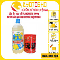 Combo Dầu ăn hoa cải Ajinomoto 1000g và Nước hầm xương Hiroshi 1000g