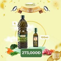 Combo Dầu ăn oliu Hanoli 1L và Dầu oliu siêu nguyên chất cho bé Olympias 100ml