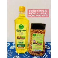 Combo dầu đậu phộng nguyên chất và đậu phộng rang tỏi ớt Đức Hoà Long An