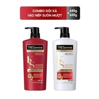 Combo Dầu gội (640g) + Dầu xả (620g) TRESemmé Keratin Smooth Tinh dầu Argan và Keratin Thái Lan