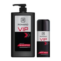 Combo Dầu gội cao cấp Romano Vip 650gr và Xịt toàn thân cao cấp Romano Vip 150ml