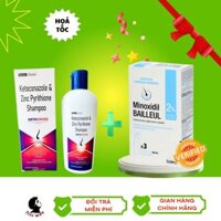 Combo Dầu Gội Da Đầu Nấm, Gàu Xịt mọc tóc Minoxidil Bailleul 2% Xịt ngăn rụng tóc cho Nữ Xịt mọc tóc