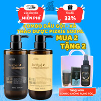 Combo Dầu Gội Đầu - Dầu Xả Thảo Dược Bồ Kết 500ml Kích Thích Mọc Tóc, Sạch Gàu, Bóng Mượt