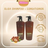 Combo Dầu Gội, Dầu Xả Elisa Collagen & Argan Oil sạch gàu, kiềm dầu, mềm mượt, phục hồi tóc [Hàng Chính hãng] | MiCare