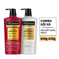 Combo Dầu Gội, Dầu Xả TRESemmé Keratin Smooth cho tóc khô xơ rối 640g + 620g