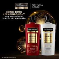 Combo Dầu Gội, Dầu Xả TRESemmé Keratin Smooth Keratinbond+ Cho Tóc Khô Xơ Rối Vào Nếp Suôn Mượt 640g,620g