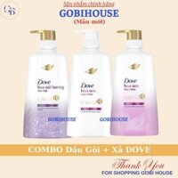 COMBO Dầu gội + Kem xả Dove hoa sen 640g + 610g |GOBIHOUSE