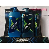 Combo Dầu gội nước hoa Xmen 650ml+ Sữa tắm nước hoa Xmen 650ml+ Xịt khử mùi nước hoa Xmen 150ml( Wood)