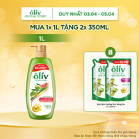 Combo Dầu Gội Ôliv Chắc Khỏe Ngăn Gãy Rụng 1L  + Tặng 2 Túi Sữa Tắm Oliv Dưỡng Ẩm Sáng Da 350MLx2