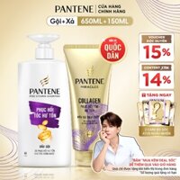 Combo Dầu Gội PANTENE Pro-V Và Dầu Xả Siêu Dưỡng Ngăn Rụng Tóc/ Phục Hồi Hư Tổn/ Suôn Mượt Óng Ả - Chai 650ML & 150ML
