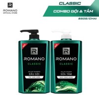 Combo Dầu gội & Sữa tắm Romano Classic cổ điển lịch lãm 650g/chai ngathin88
