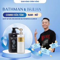 Combo dầu gội tắm sinh học 3IN1 dành cho nam BATHMAN + Sữa tắm sinh học Brilha cho nữ dưỡng ẩm và lưu hương