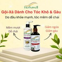 Combo Dầu Gội và Dầu Xả dành cho tóc khô & gàu Herbawell