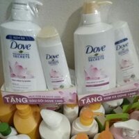 Combo Dầu Gội và Dầu Xả Dove Dưỡng Óng Mềm Tự Nhiên Tinh Chất Hoa Sen Nhật Nước Gạo(tặng kem xả Cao cấp 140g) h